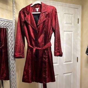 Chicos Red Python wind/rain coat